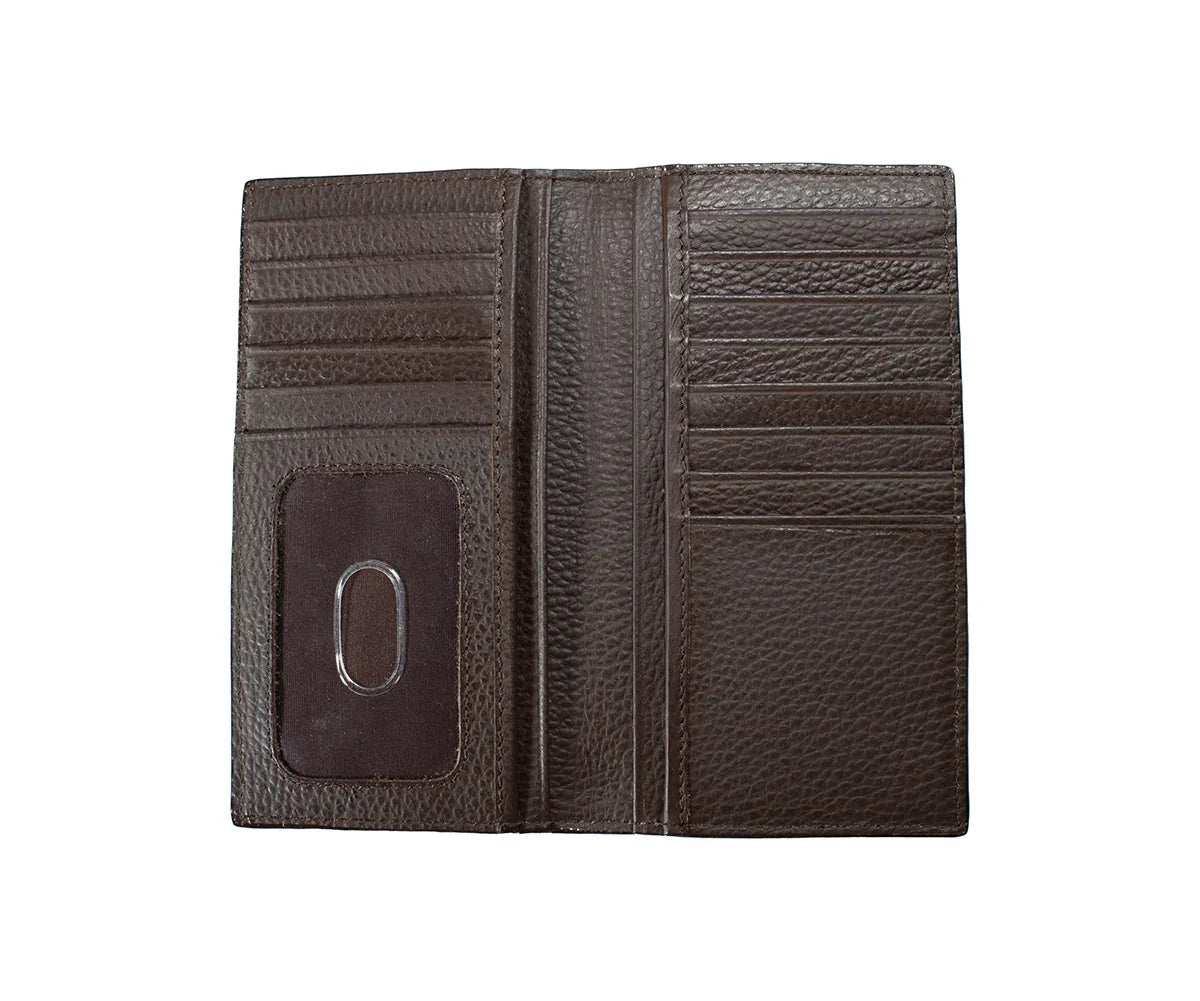 3D Rodeo Card Suits Brown Genuine Leather Wallet