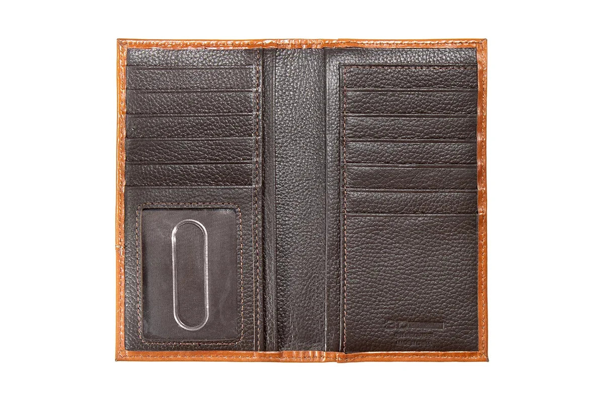 3D Men's Tan Floral and Basket Weave Rodeo Wallet