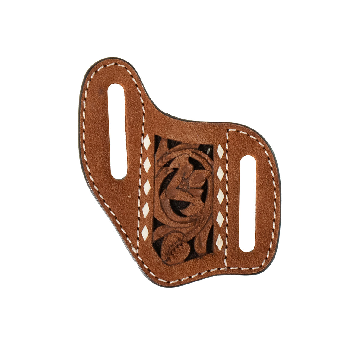 Men's 3D Brown Pancake Style Genuine Leather Knife Sheath D8402802