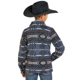 Boy's Panhandle Aztec Printed Navy Jacket