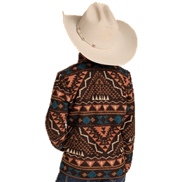 Girl's Panhandle Brown Aztec Berber Pullover