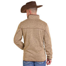 Men's Panhandle Tan Melange Knit Henley Pullover DM91C06180