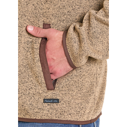 Men's Panhandle Tan Melange Knit Henley Pullover DM91C06180