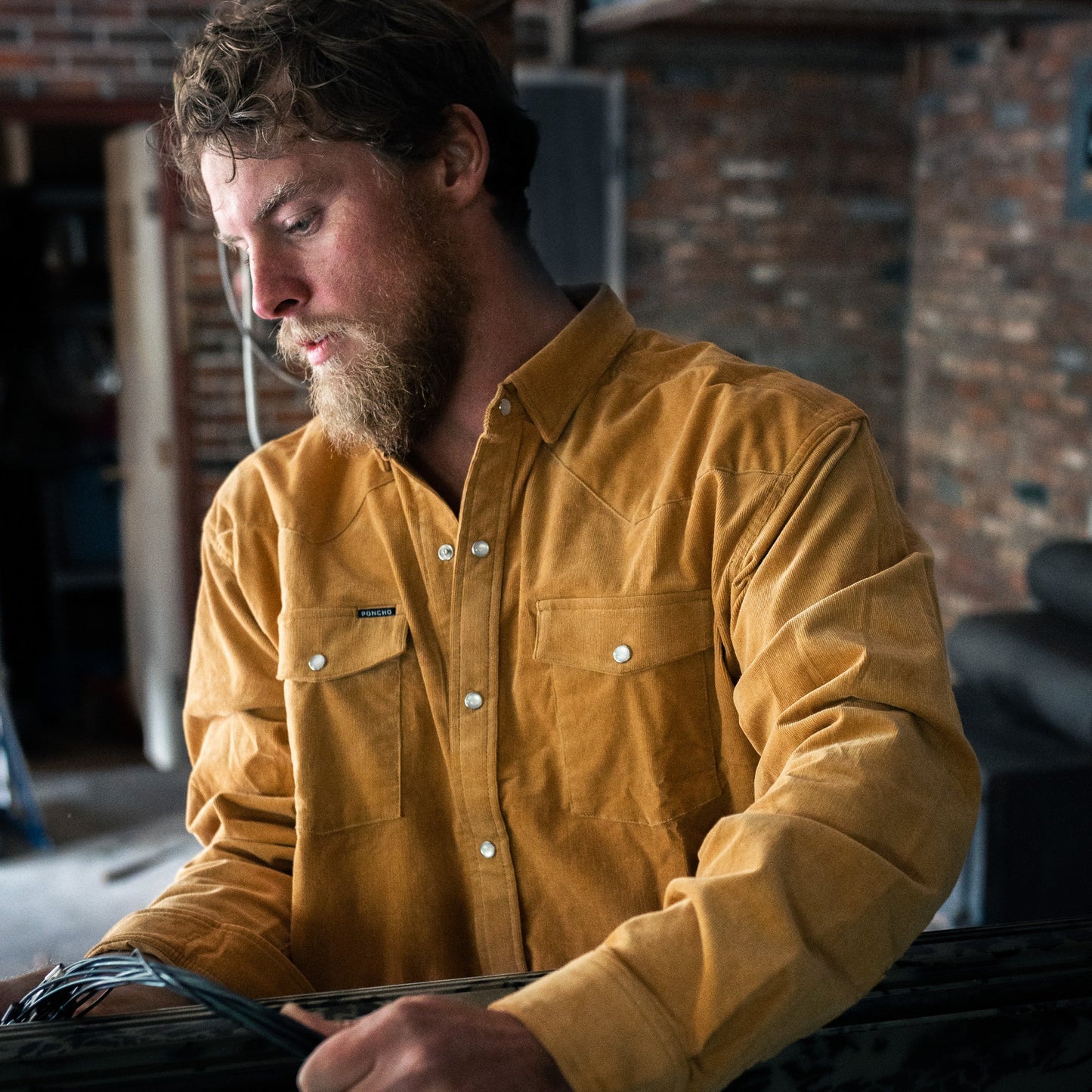 Men's Poncho "The Enfield" Long Sleeve Snap Shirt
