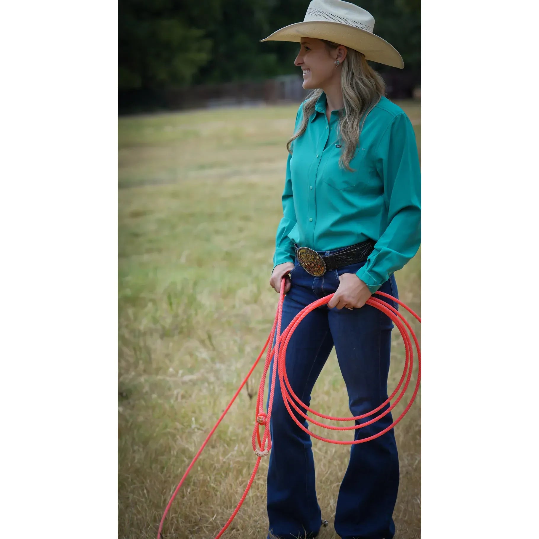 Women's SanJac Teal Long Sleeve Performance Shirt