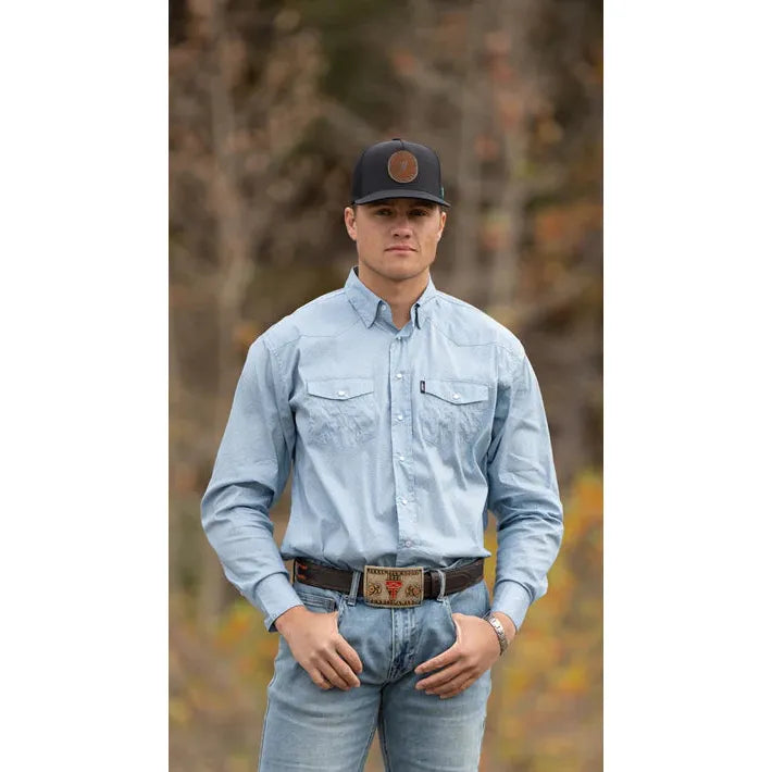 Men's Hooey "Dos Sol" Long Sleeve Pearl Snap Shirt HT1763BL - Crazy House Western Wear