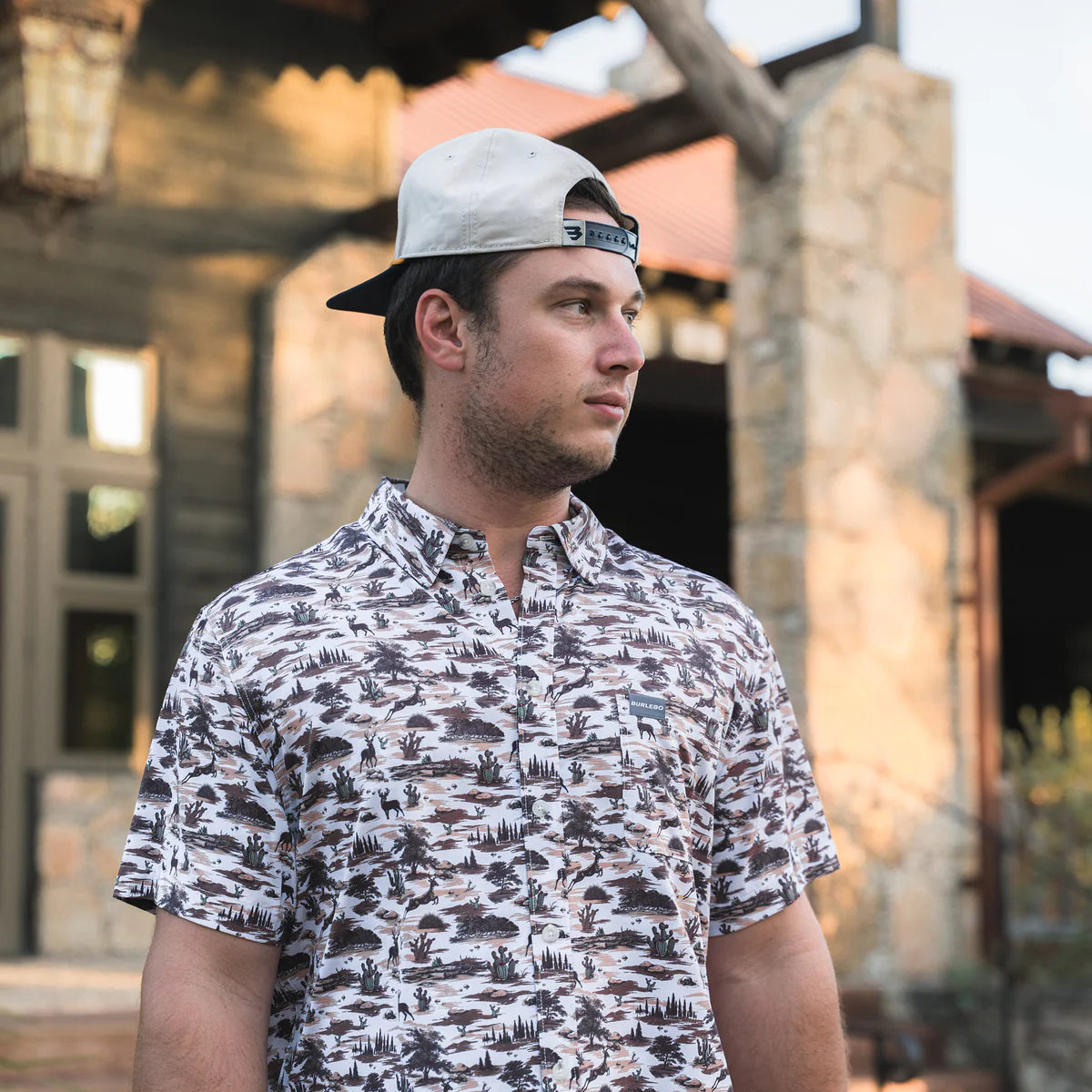 Men's Burlebo Performance Button Up Brush Country PBU-BRCTY