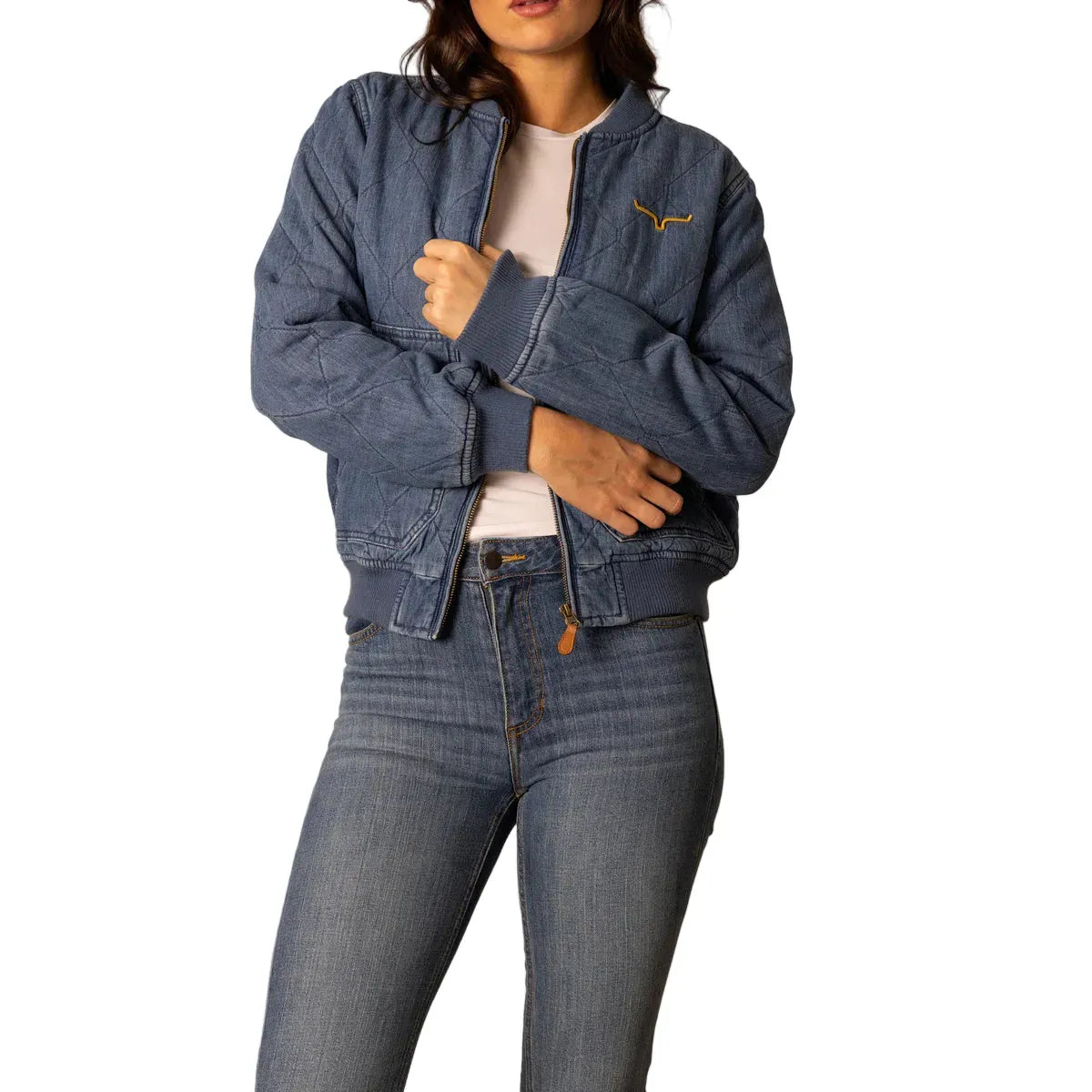 Women's Kimes Ranch Light Indigo Marino Bomber Jacket