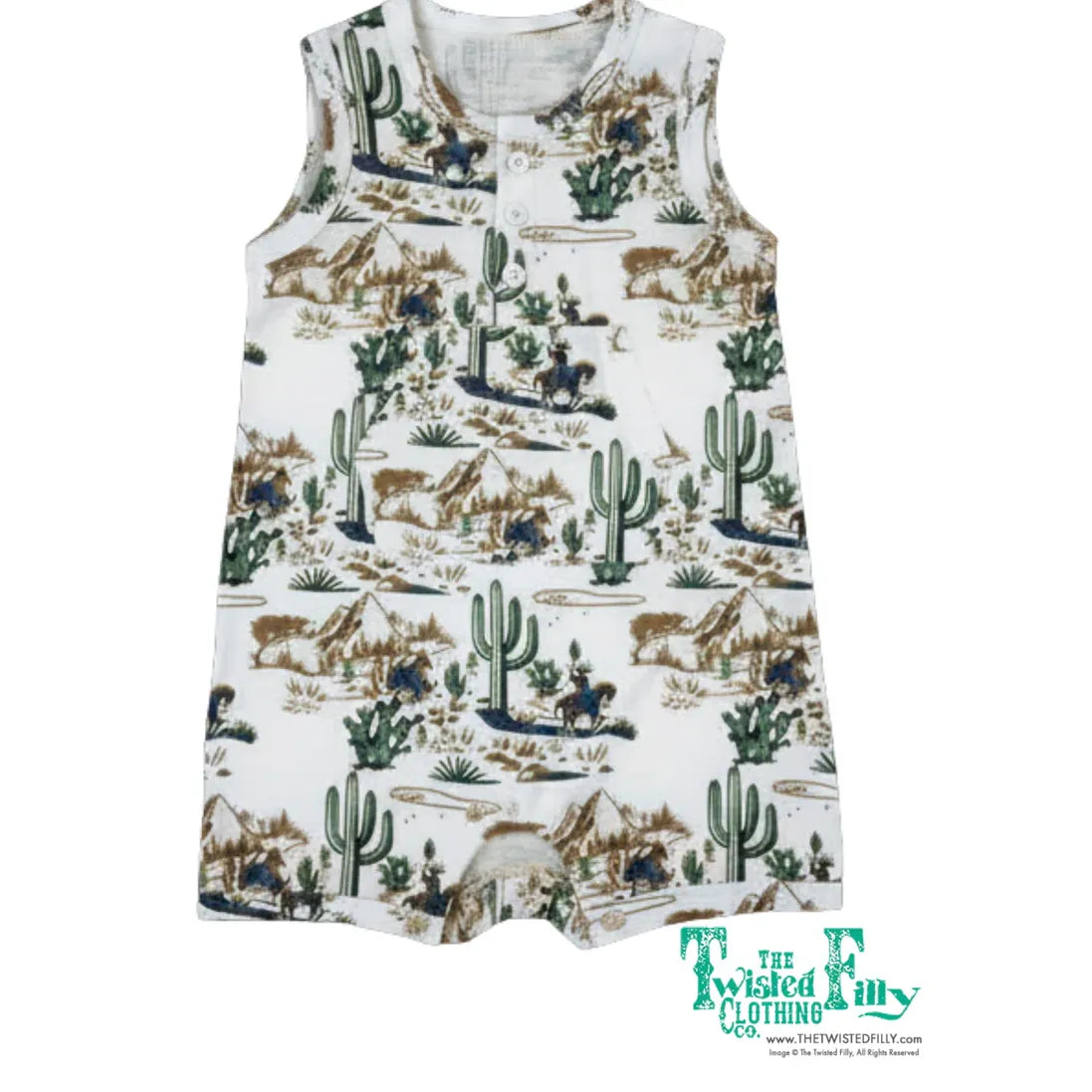 Toddler Desert Cowboy Sleeveless Short Romper TF-1253T-DC