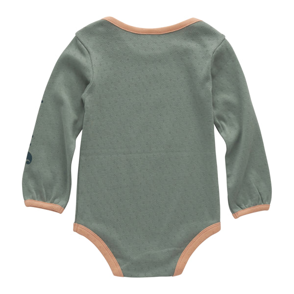 Girl's Carhartt Pink Sunflower C Long Sleeve Bodysuit CA7160-GH5