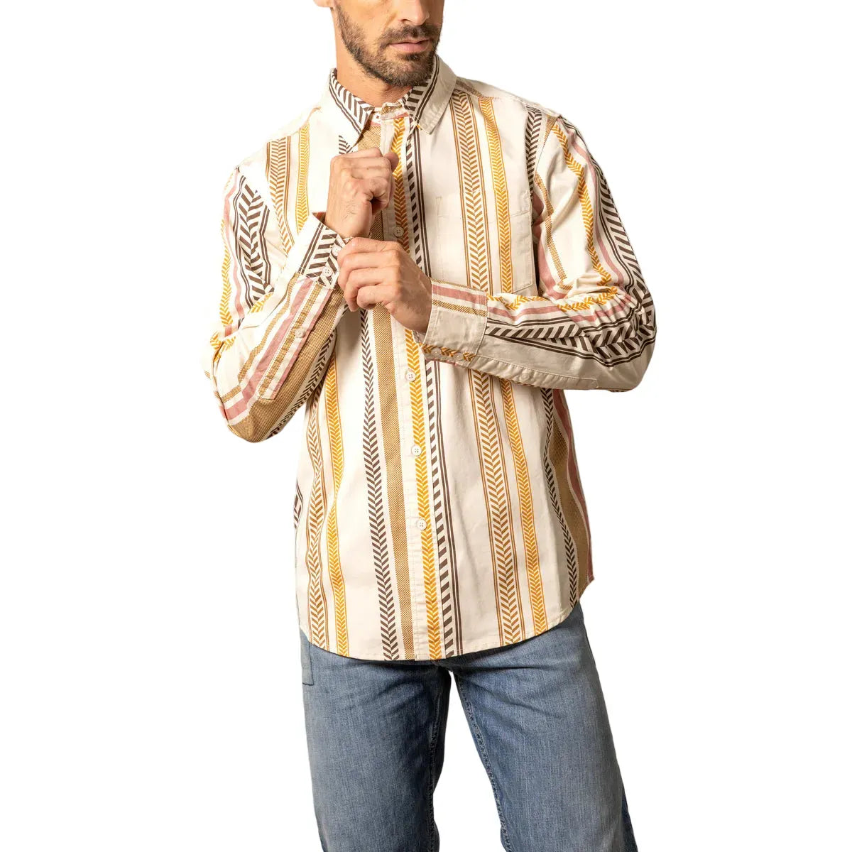 Men's Kimes Ranch Natural Double Tap Striped Shirt
