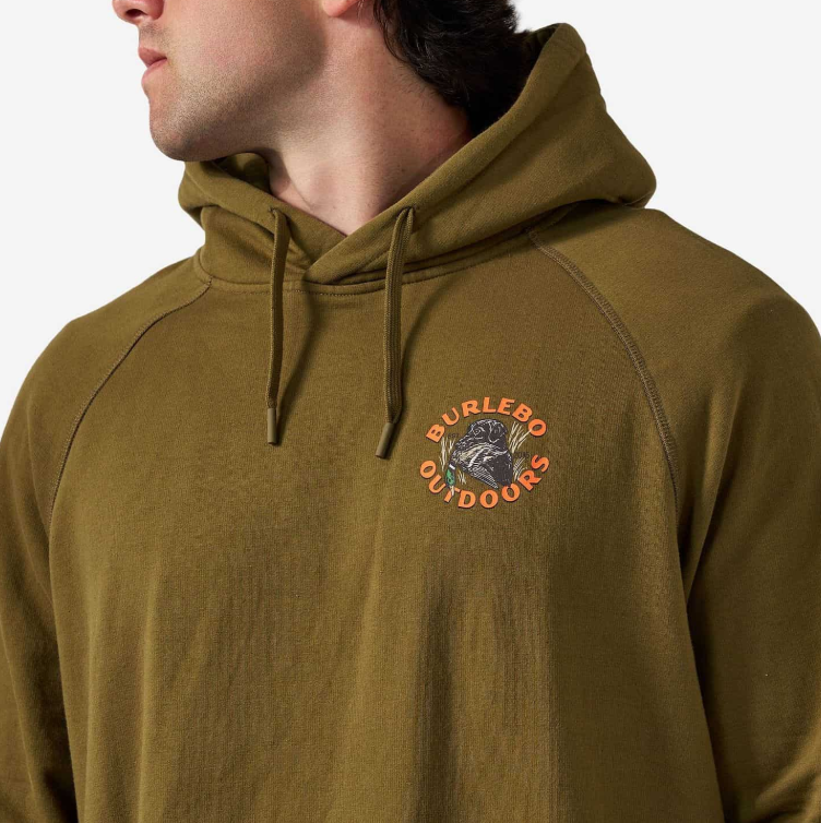 Burlebo Men's Hunter Green Duck Down Fleece Hoodie FH-DUCKD-HNTG