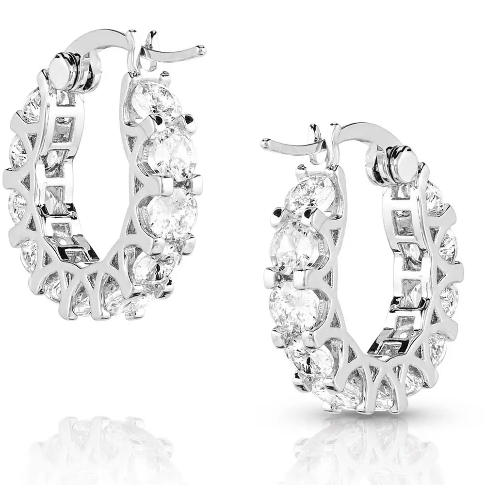 Women's Montana Silversmiths Dazzling Delight Crystal Hoop Earrings ER5639
