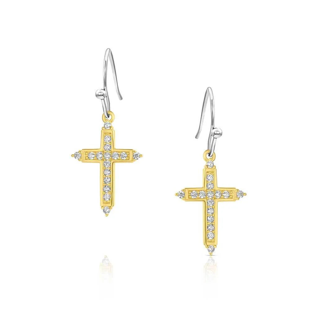 Women's Montana Silversmiths Dorado Cross Earrings ER6318