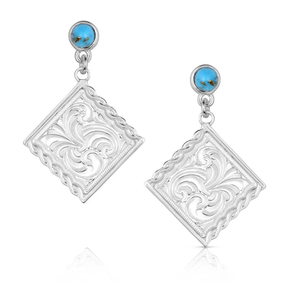 Montana Silversmiths Women's Western Darling Turquoise Earrings ER6584