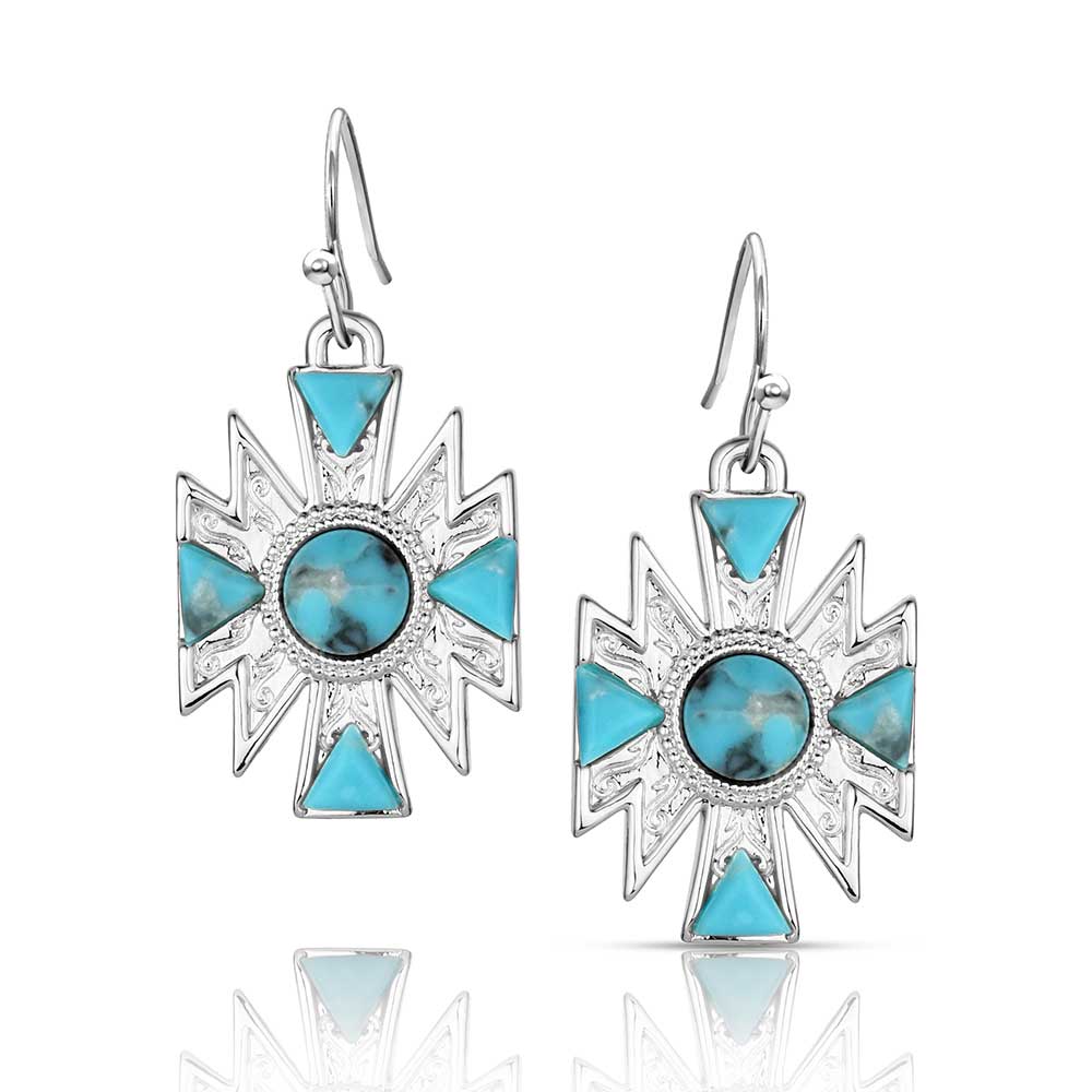 Montana Silversmiths Women's Southwestern Sun Turquoise Earrings ER6603