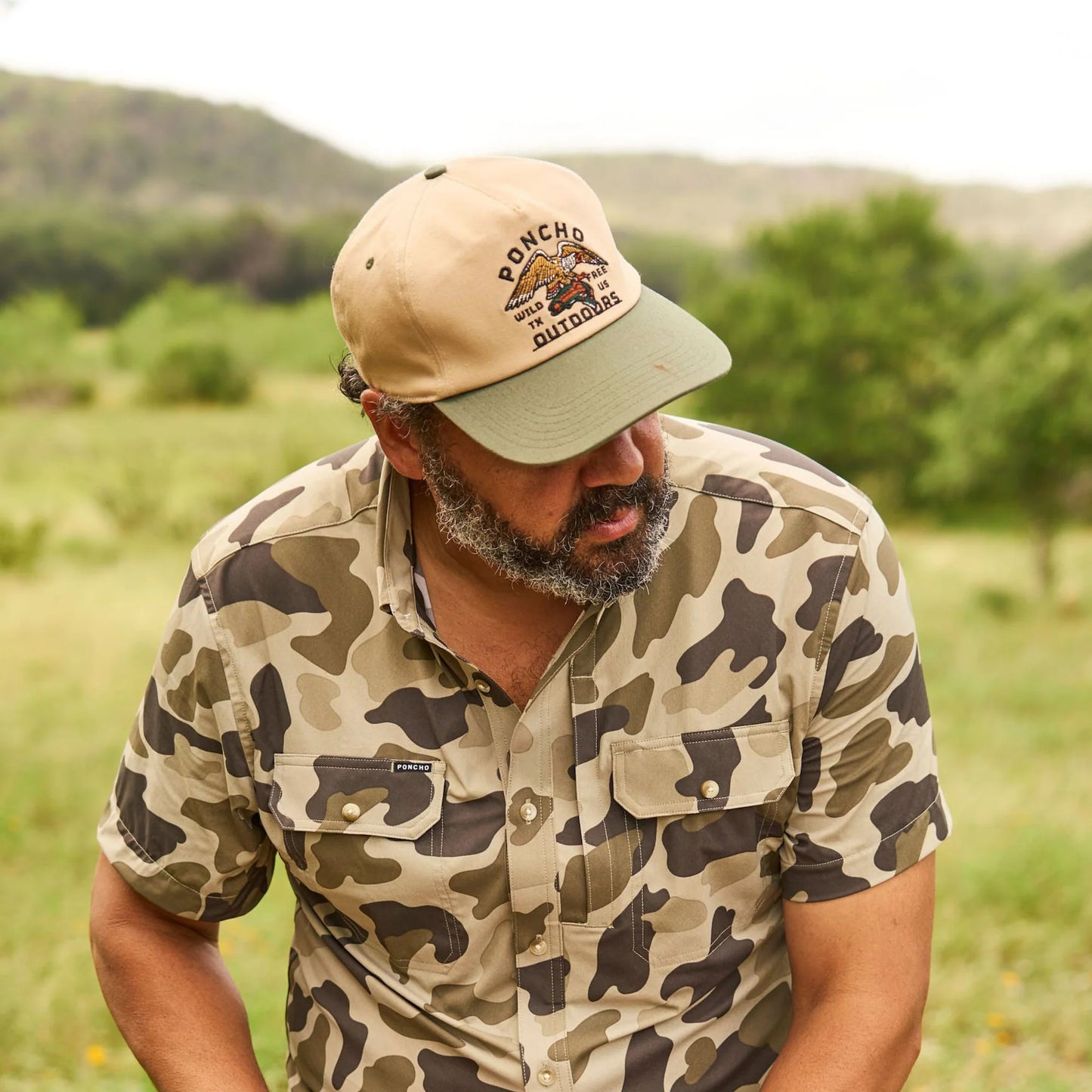 Men's Poncho Eagle and Trout Cap