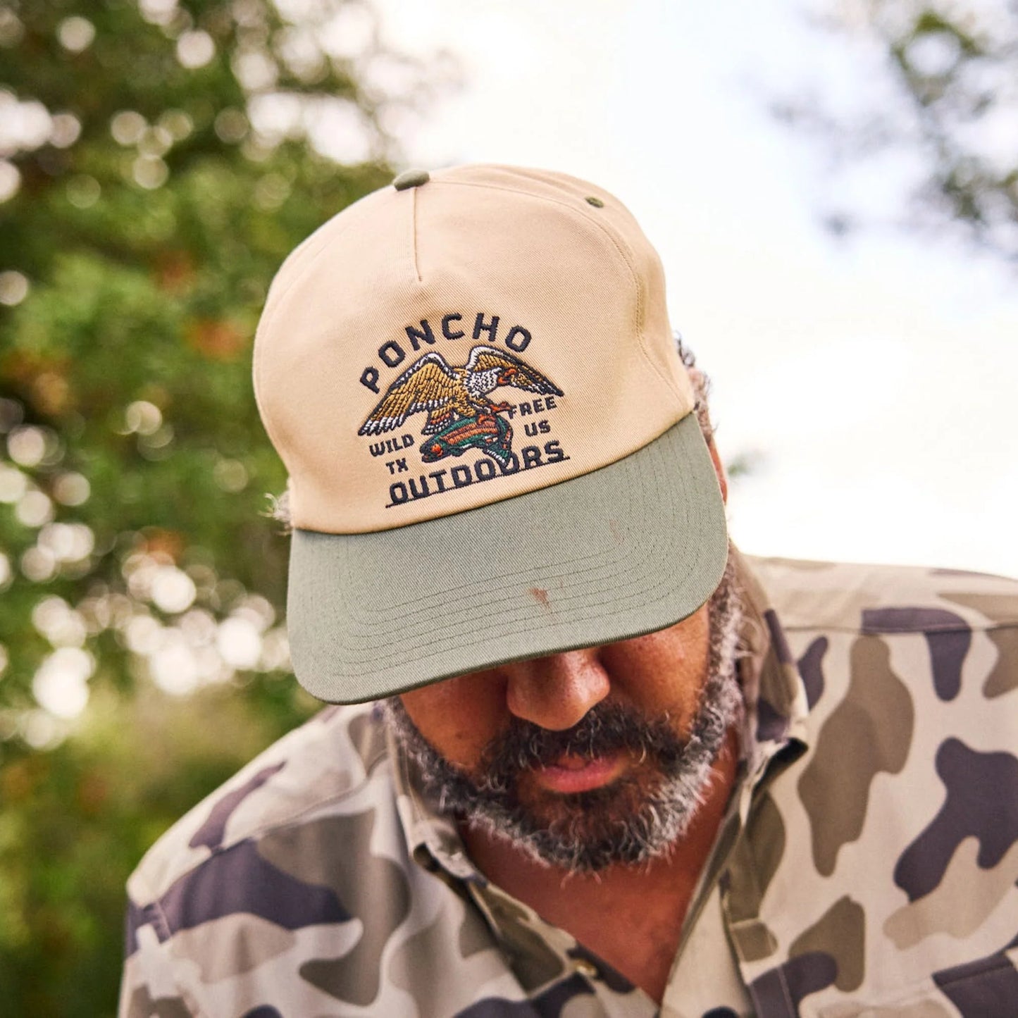 Men's Poncho Eagle and Trout Cap