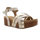Women's Very Volatile White and Gold Wedges PV1043-PLAT - Crazy House Western Wear