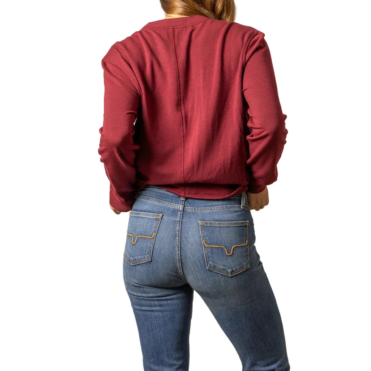 Women's Kimes Ranch Maroon Elouise Henley Long Sleeve Top