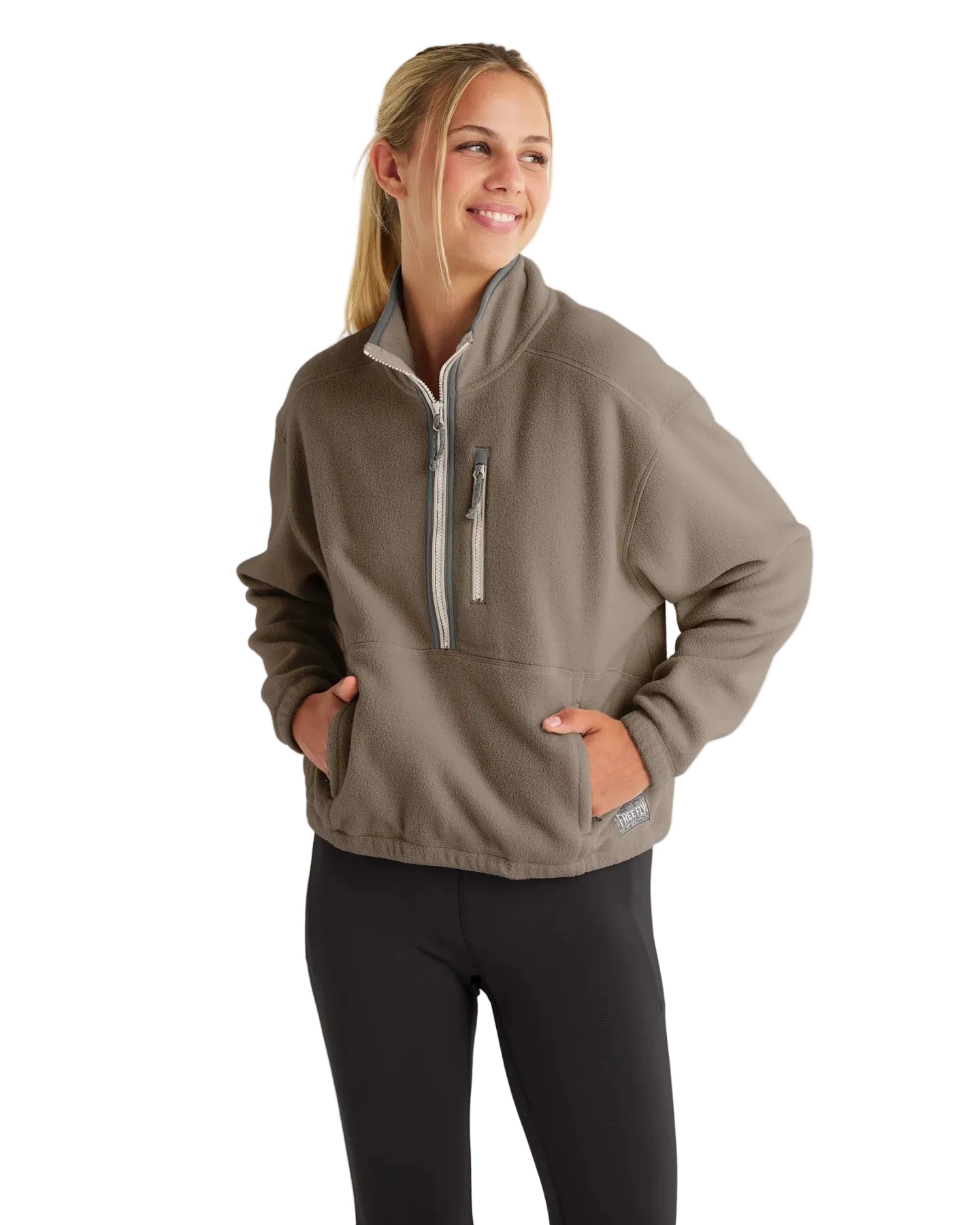 Free Fly Women's Fossil Ashridge Fleece Half Zip Pullover F0004-41