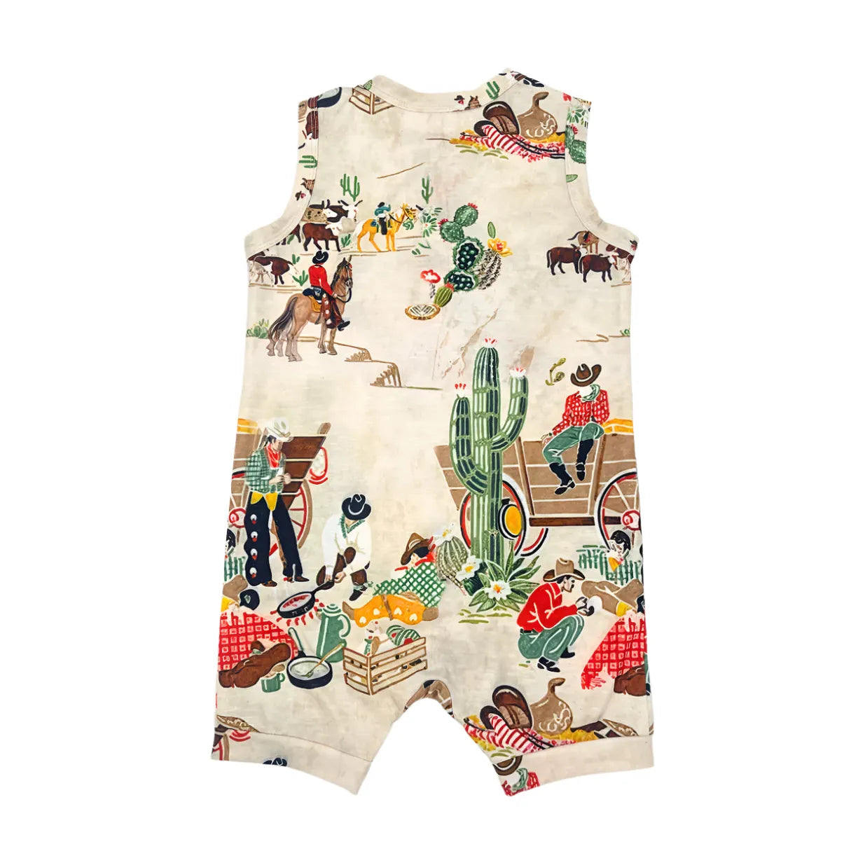 Infant Sleeveless Taupe Cowboy Longsleeve COWBOY ROMPER-Y - Crazy House Western Wear