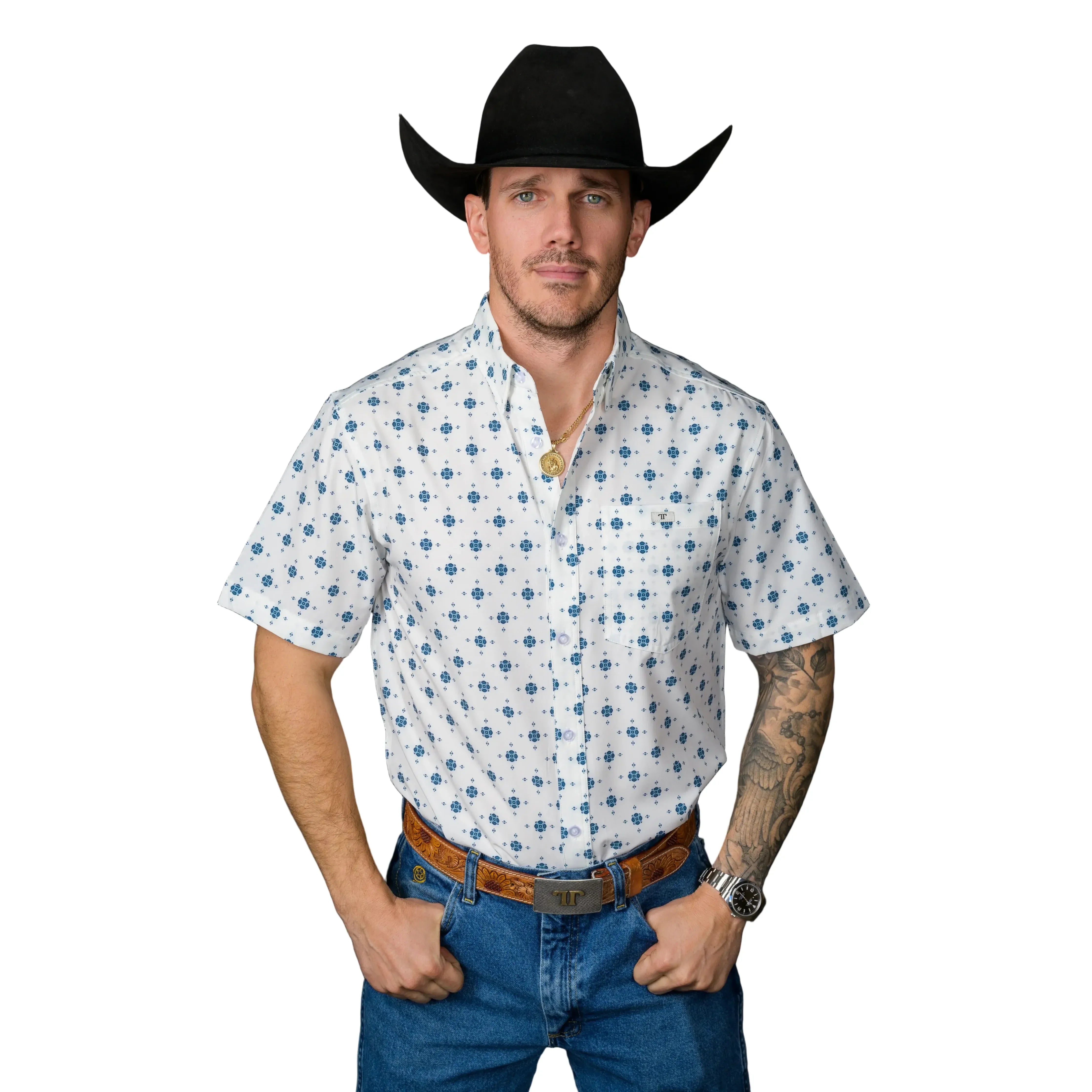 Men's Ferrell Short Sleeve "The Beau" Button Up Shirt FBS1026109