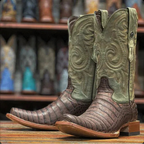 Men's 13" Tanner Mark Caiman Print Boots TM201786 - Crazy House Western Wear