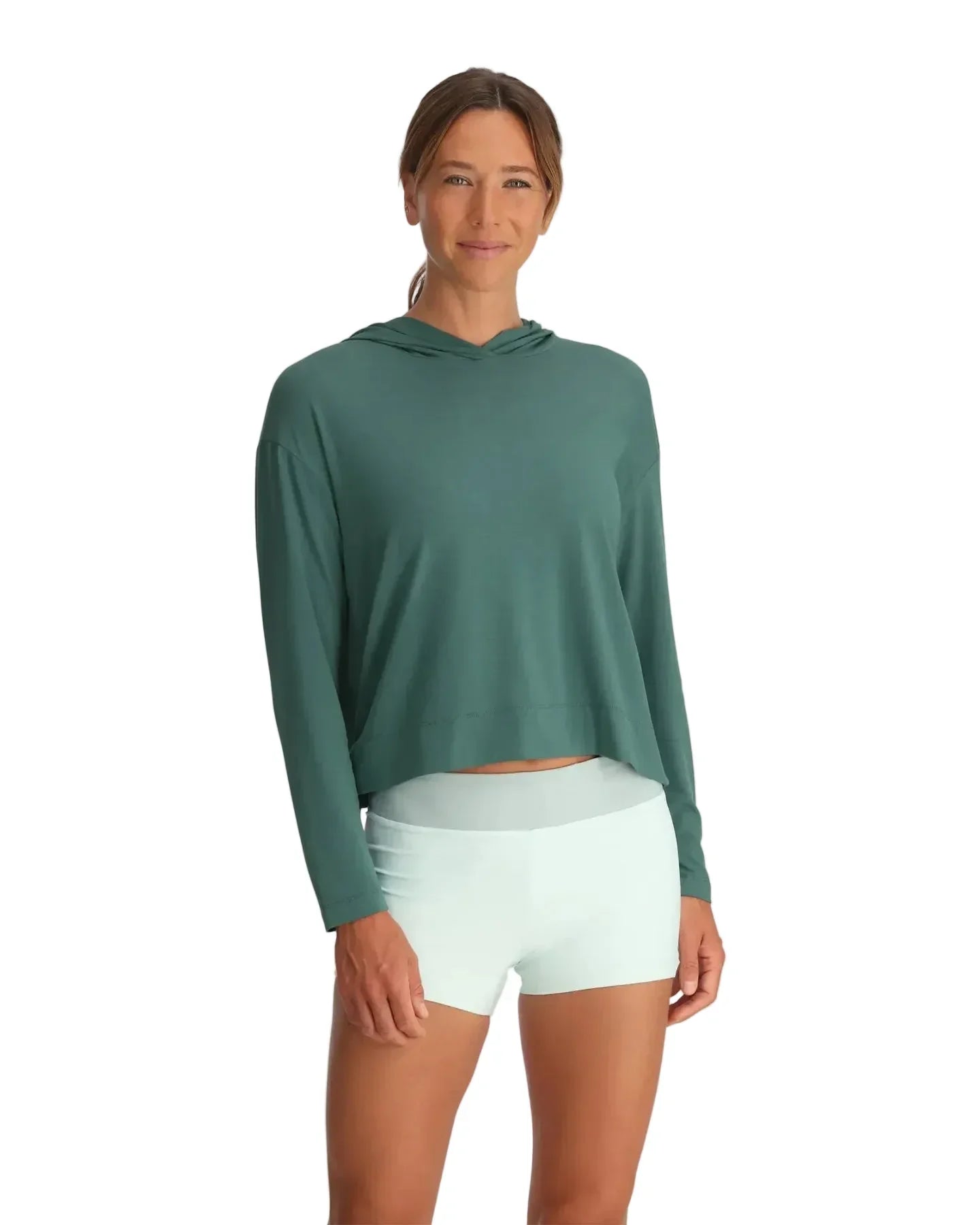 Women's Free Fly Sea Pine Bamboo Shade Crossover Hoodie FF612-535