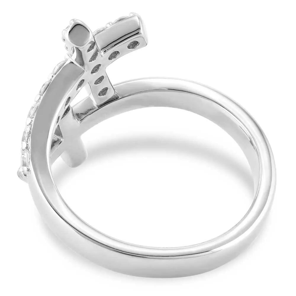 Women's Montana Silversmiths Fearless Faith Crystal Cross Ring FFRG5538