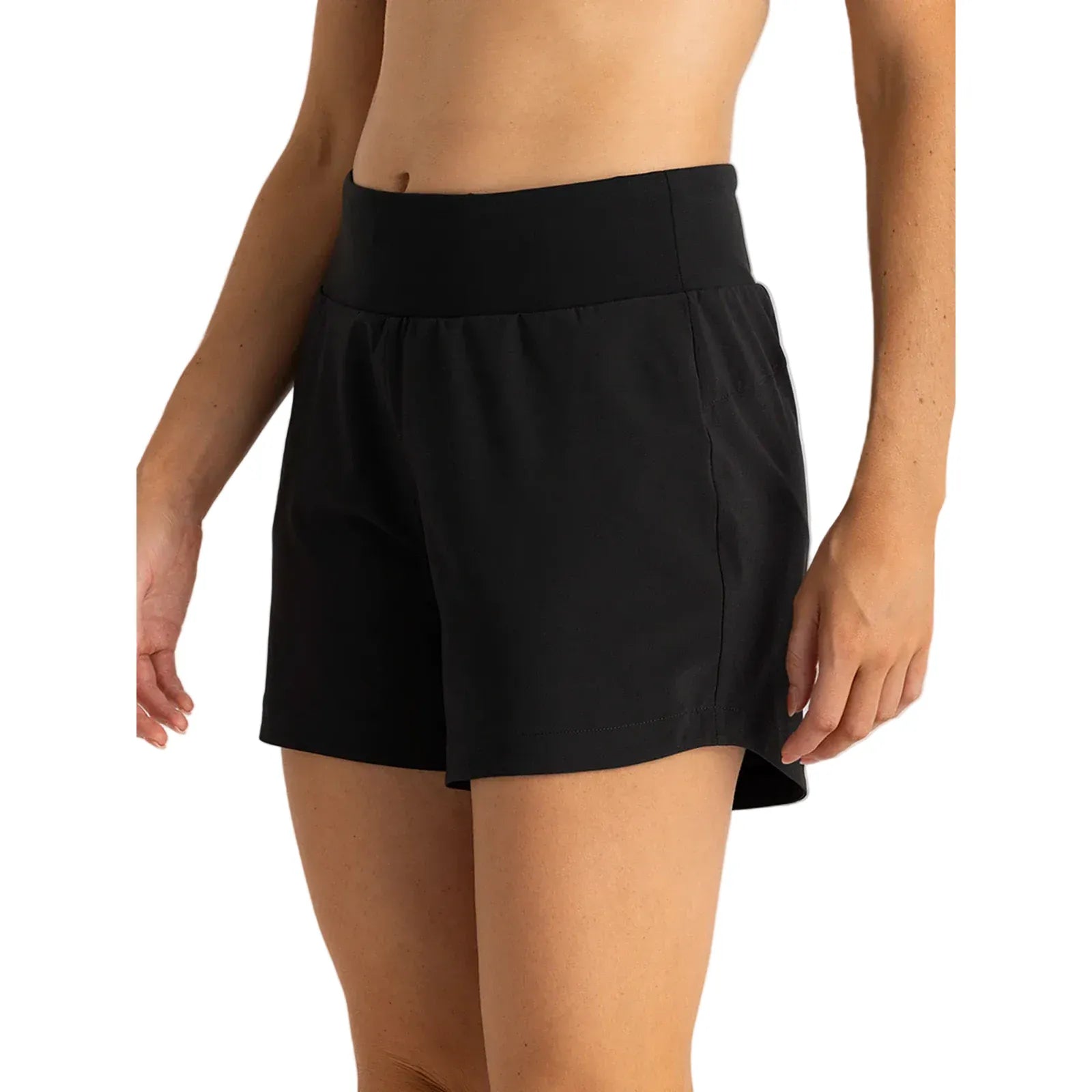 Women's Free Fly Black Bamboo-Lined Active Breeze Short - 5" WLABS-5-300