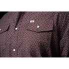 Men's Ferrell The Silas in Brown Long Sleeve Snap Shirt FPL1002571