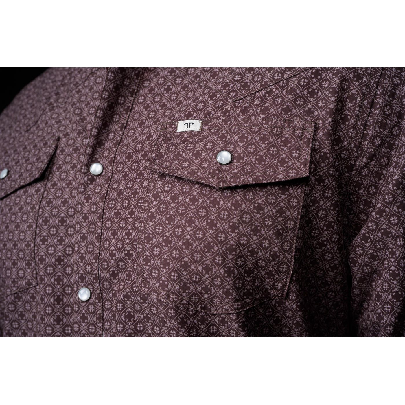 Men's Ferrell The Silas in Brown Long Sleeve Snap Shirt FPL1002571