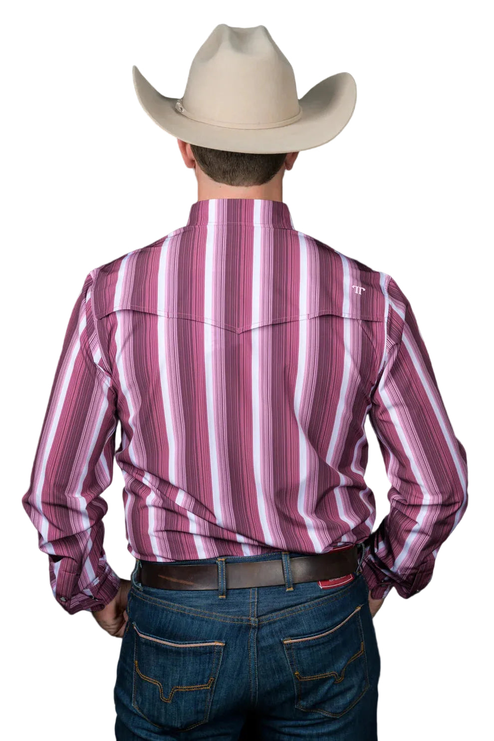 Ferrell Men's The Tristan Long Sleeve Pearl Snap Shirt In Maroon FPL1026182