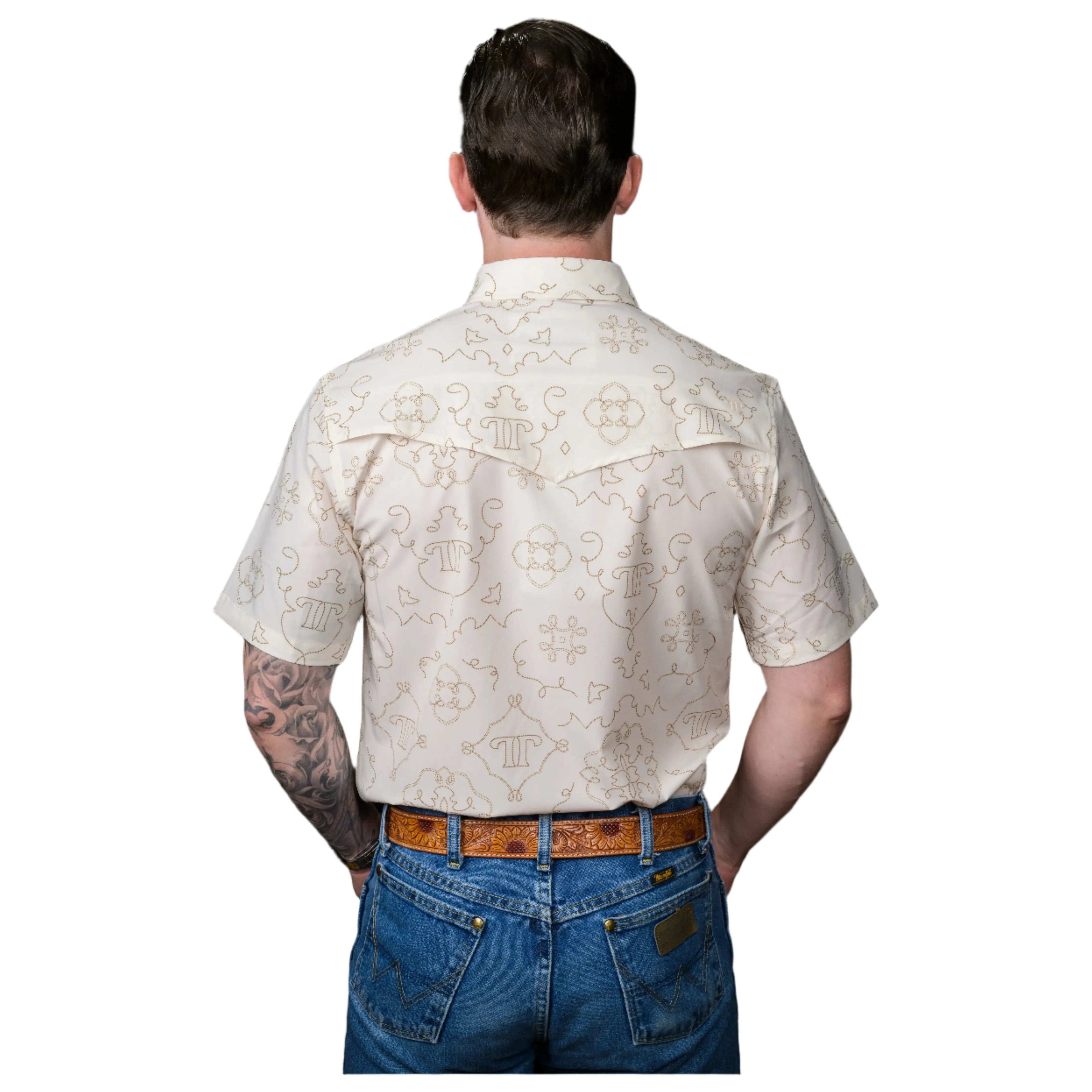Men's Ferrell The Carson in Beige Short Sleeve Snap FPS1002562 - Crazy House Western Wear