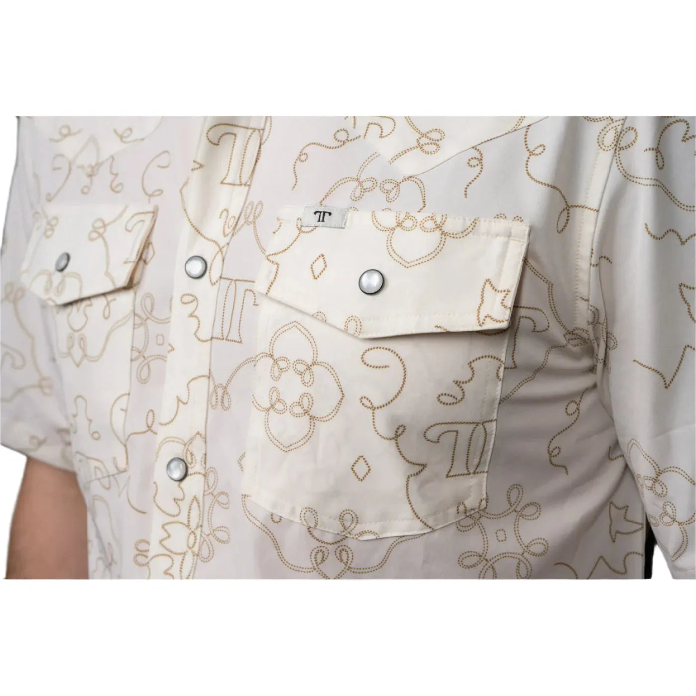 Men's Ferrell The Carson in Beige Short Sleeve Snap FPS1002562 - Crazy House Western Wear