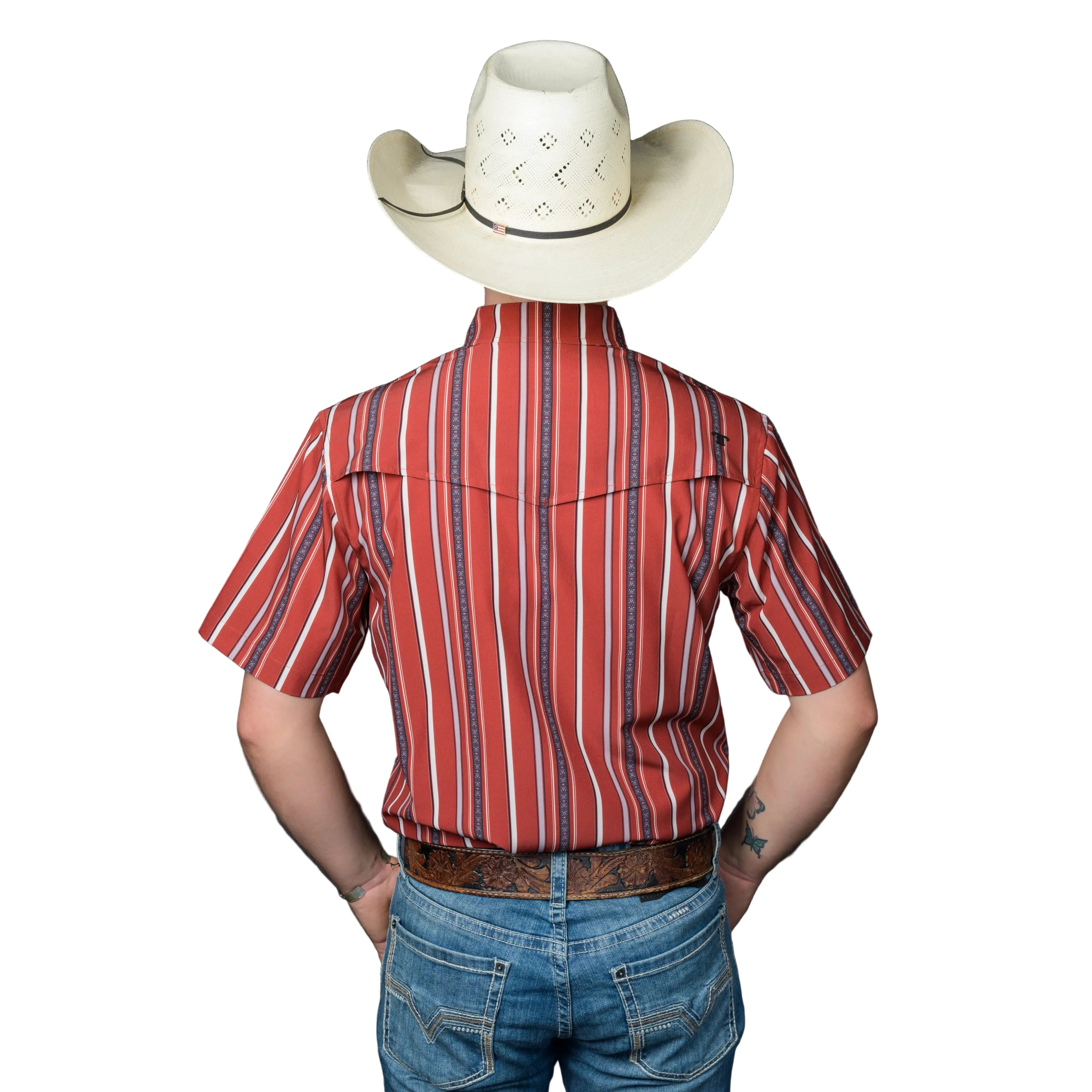 Men's Ferrell Short Sleeve Snap The Brooks in Red Shirt FPS1026003