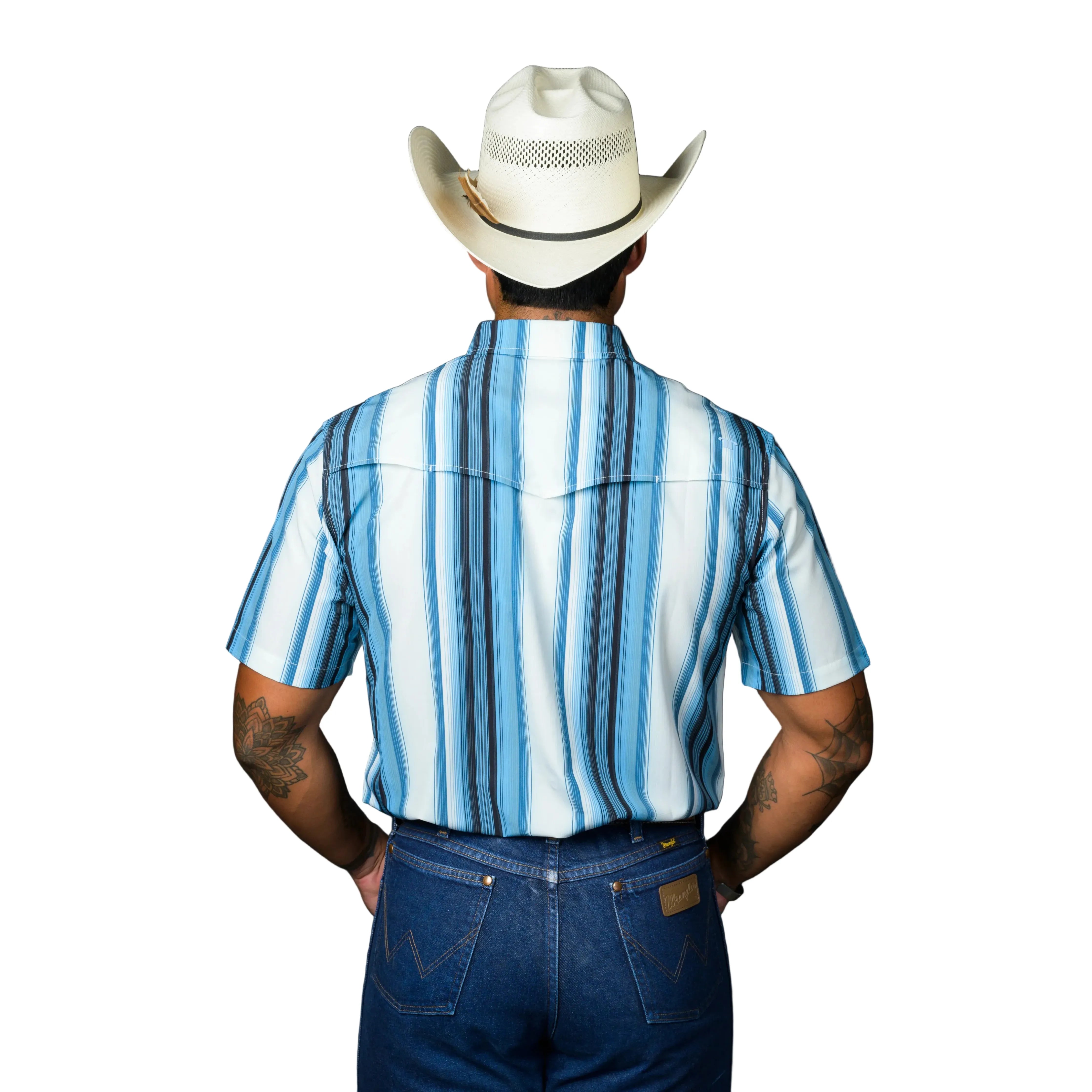 Men's Ferrell Short Sleeve "The Harrison" In Blue Snap Shirt FPS1026038