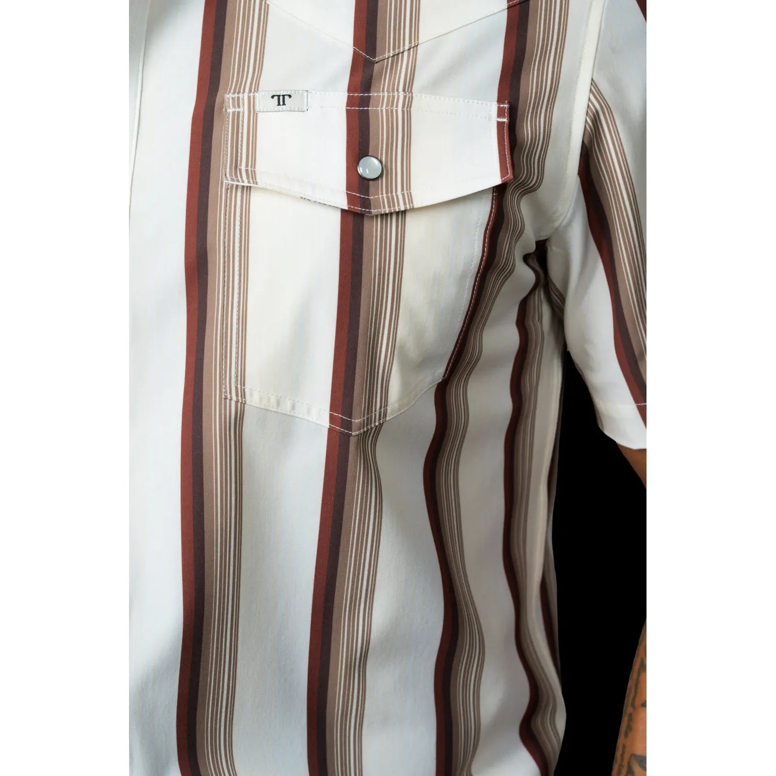 Men's Ferrell Short Sleeve "The Tristan" Brown Snap Shirt FPS1026049