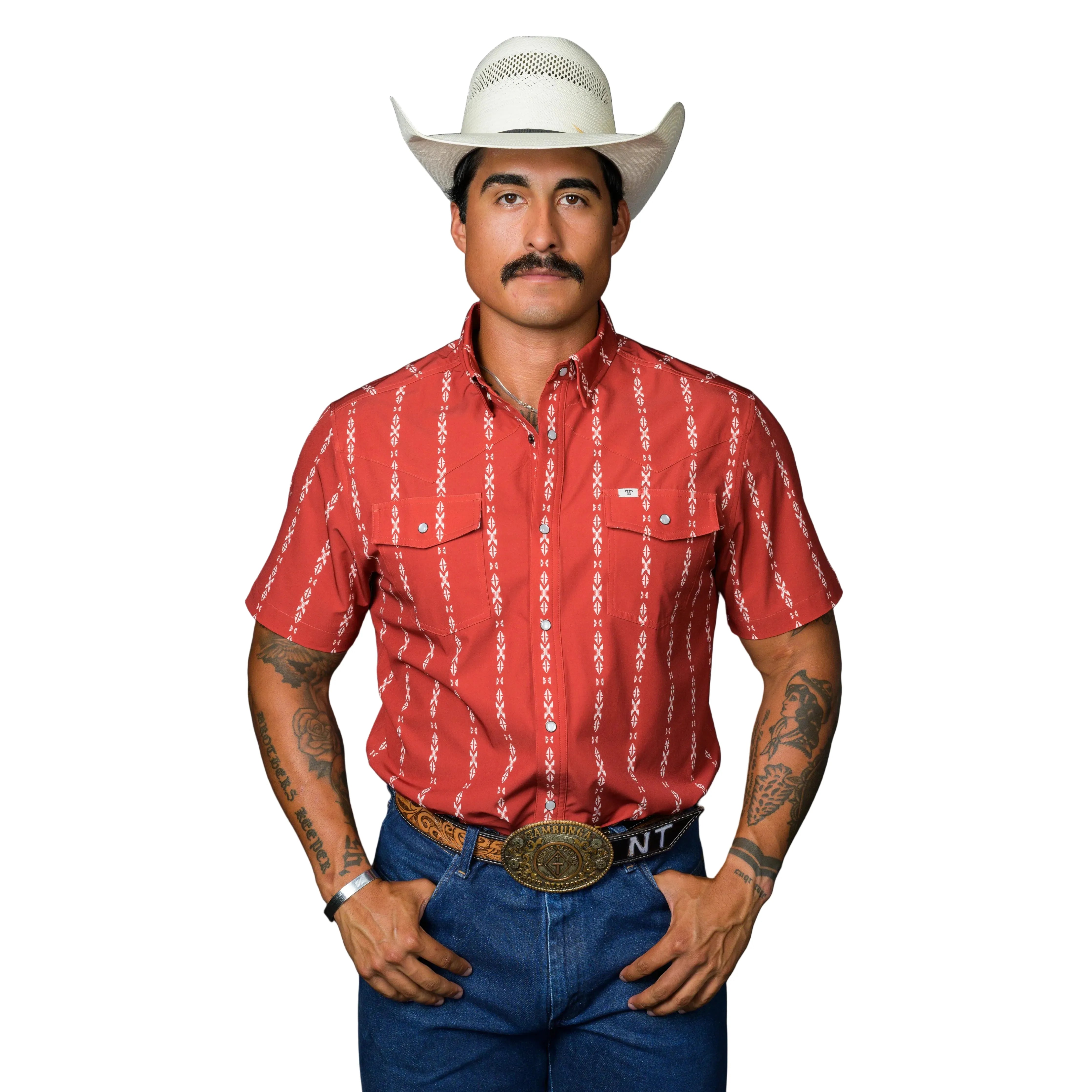 Men's Ferrell Short Sleeve Red "The Maverick" Shirt FPS1026065