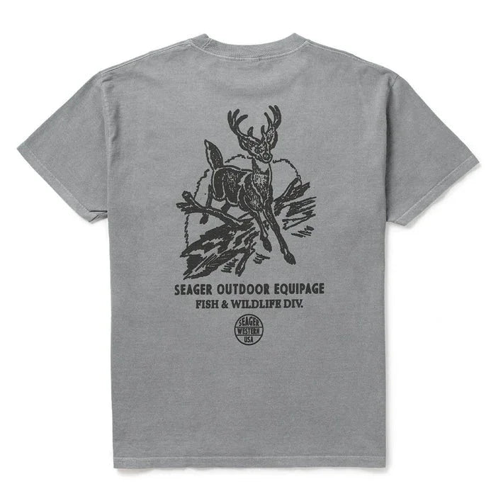 Men's Seager F&W Divison Premium Tee Pigment Gray MTSU26PFWDIVPGRY