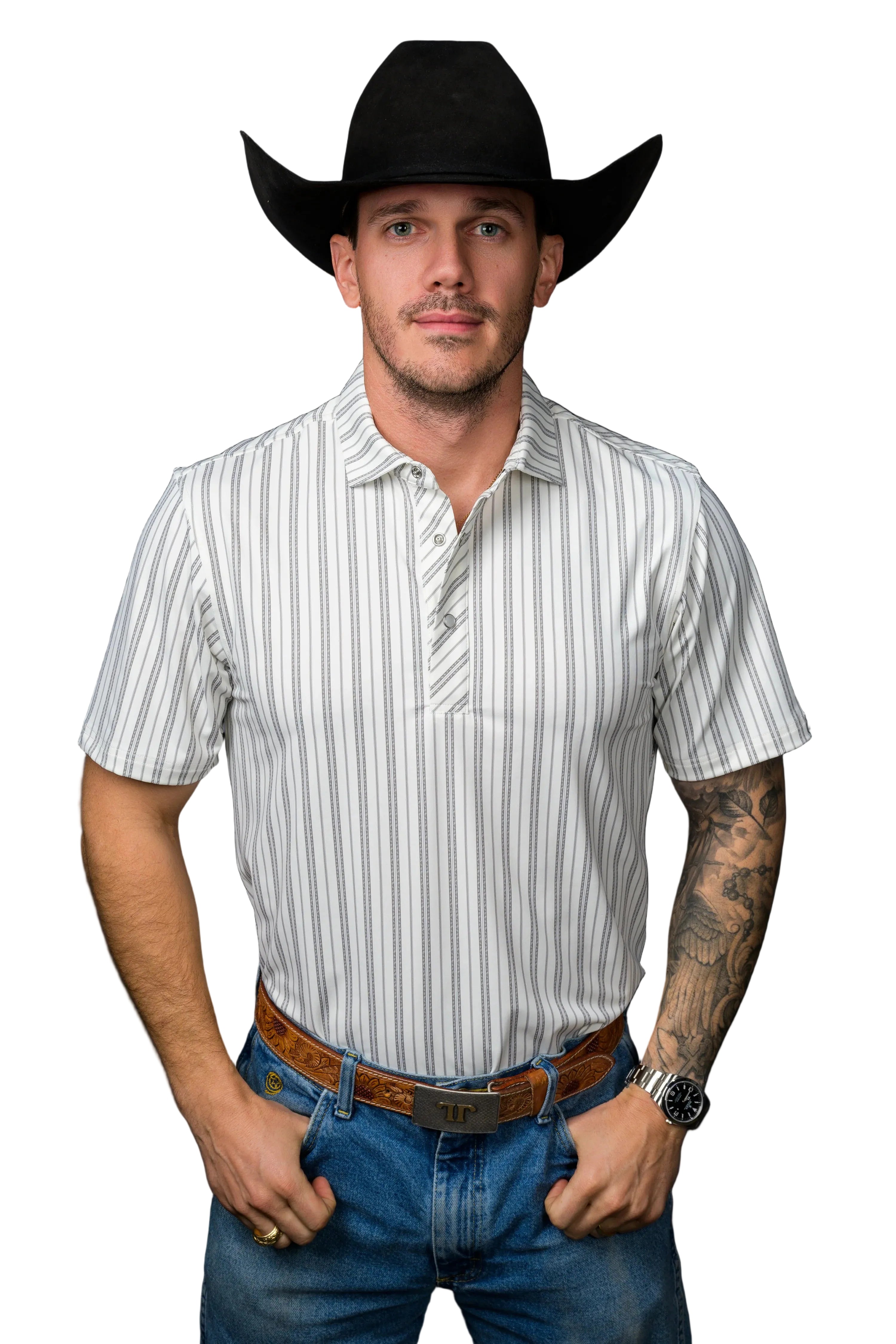Ferrell Men's The Jack Pearl Snap Polo in Cream FP1026125