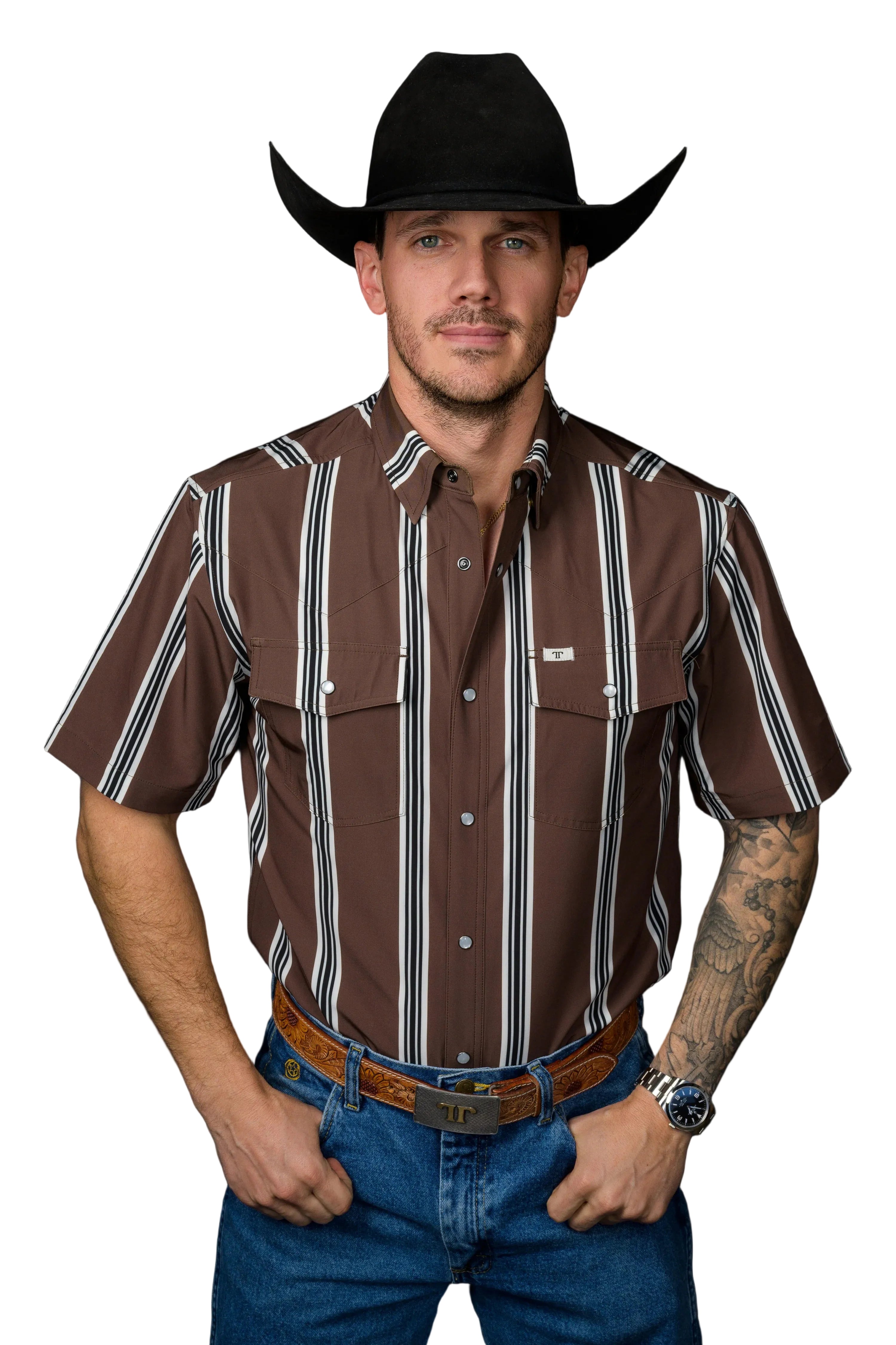 Ferrell Men's The Hatfield Short Sleeve Pearl Snap Shirt FPS1026178