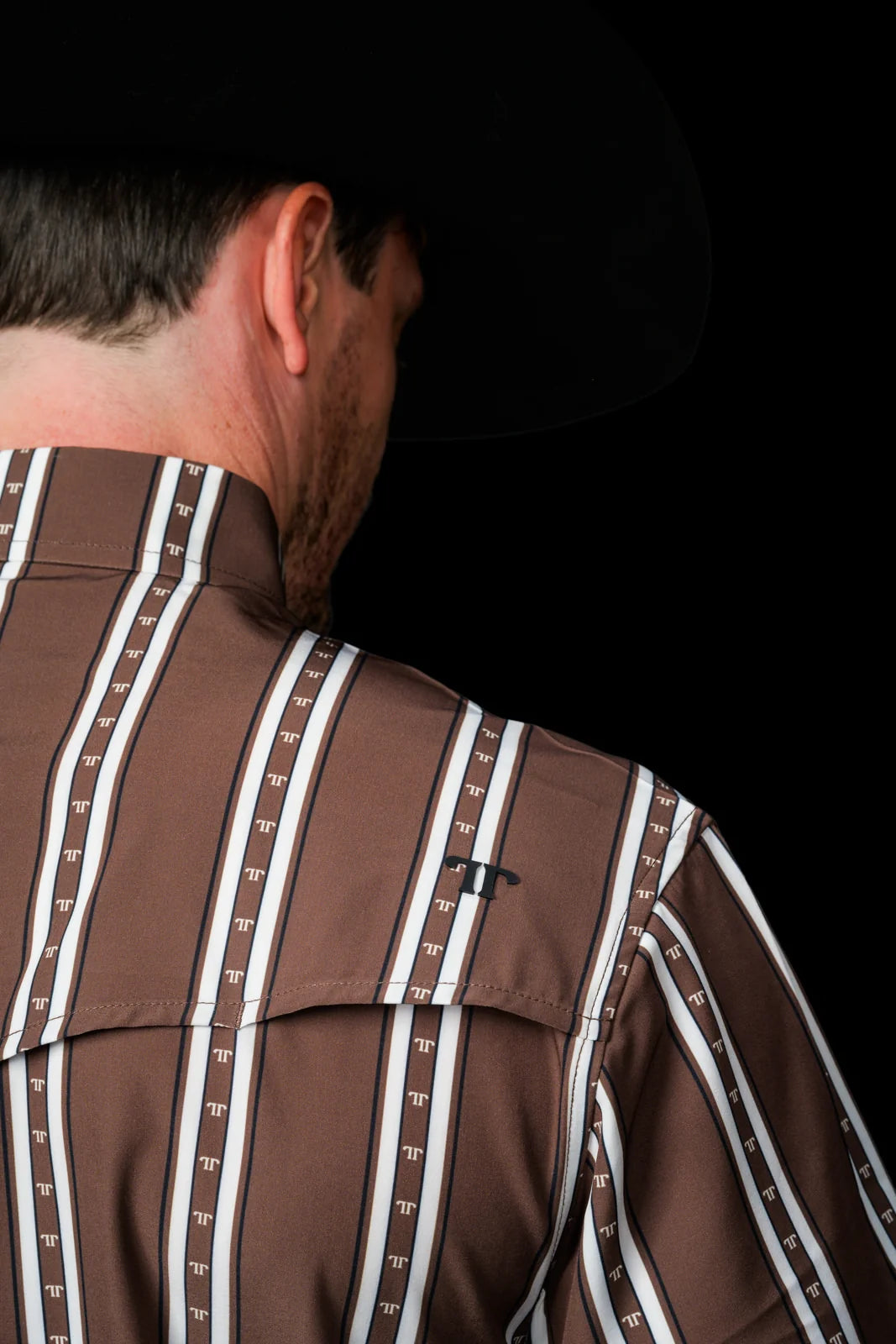 Ferrell Men's The Tucker Short Sleeve Pearl Snap Shirt in Brown FPS1026186