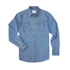Men's Poncho Pearl Snap Work Shirt Fort Davis-Dnm - Crazy House Western Wear