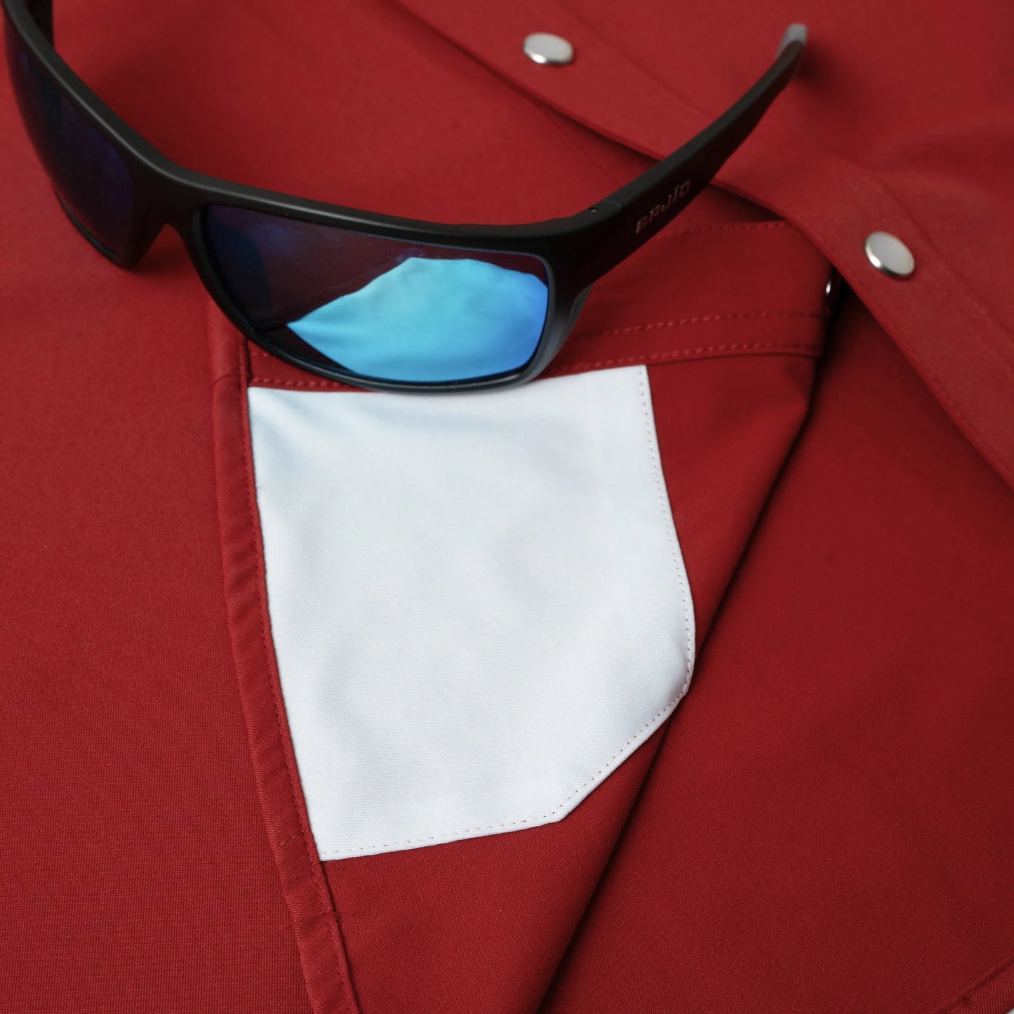 Men's Poncho "The Norman" Red Snap Up Short Sleeve Shirt