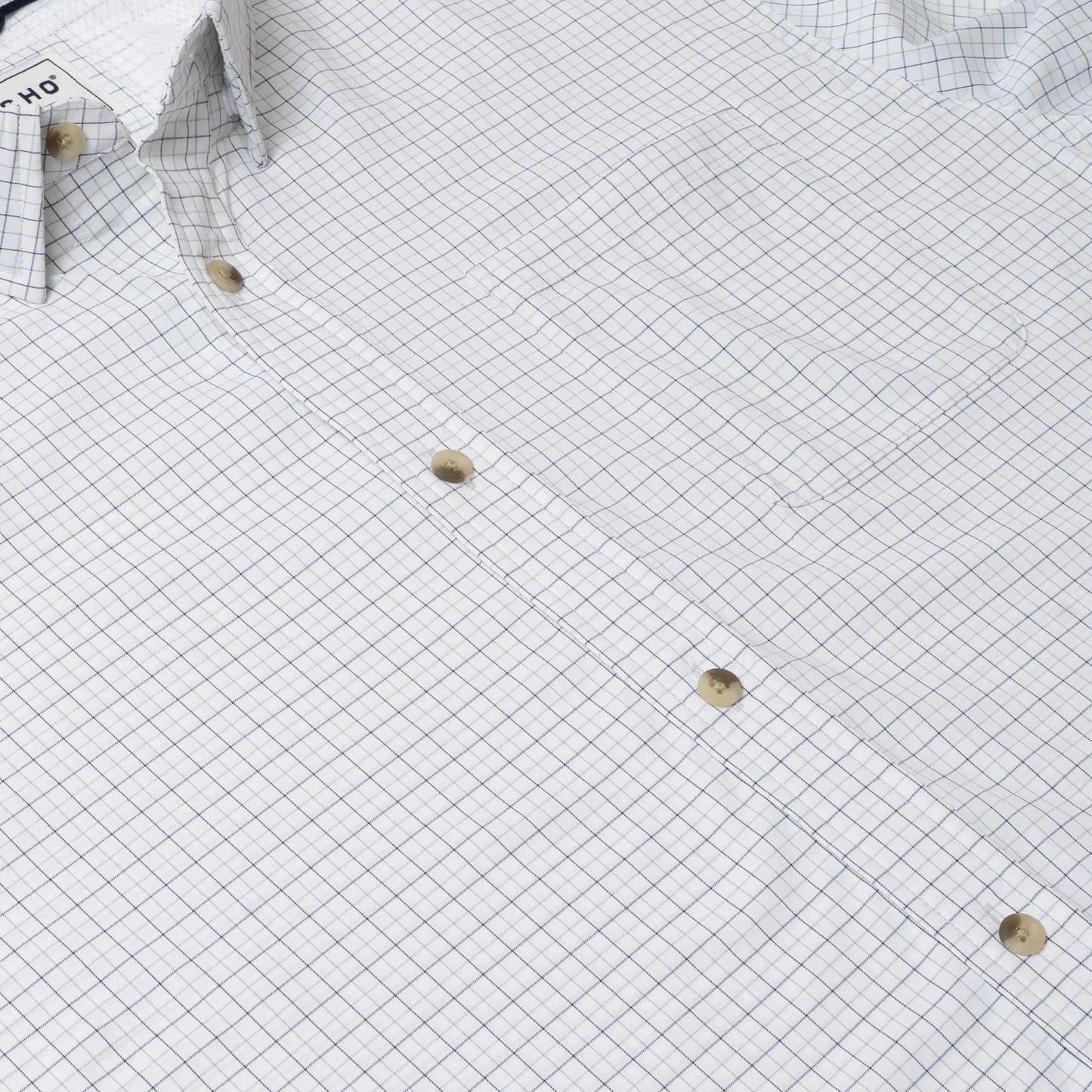Men's Poncho "The Palmetto" White Long Sleeve Button Up Shirt