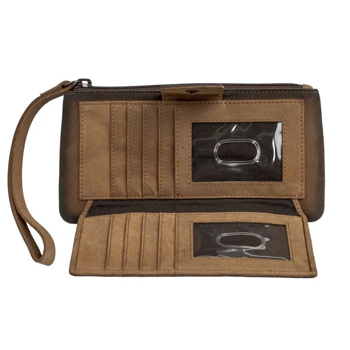 Women's STS Ranchwear Baroness Basic Bliss Haley Brown Genuine Leather Wallet STS61798