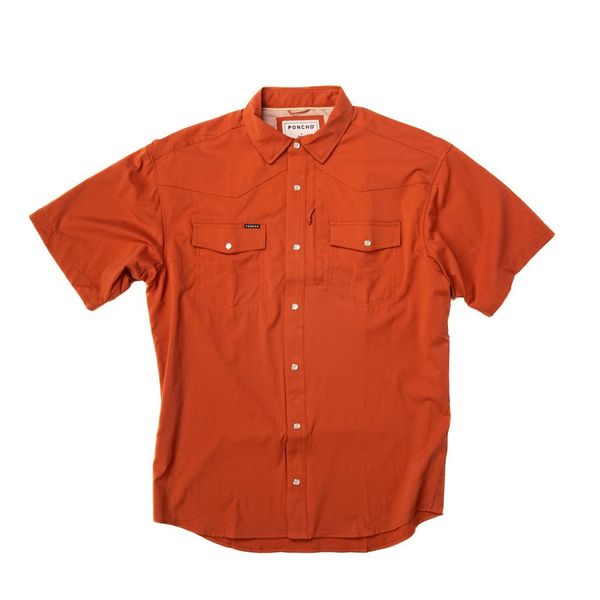 Men's Poncho Rust Pearl Snap Shirt Macon-Rust - Crazy House Western Wear