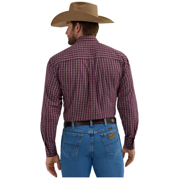 Men's Wrangler® George Strait™ Long Sleeve Button Down One Pocket Shirt 2356608 - Crazy House Western Wear